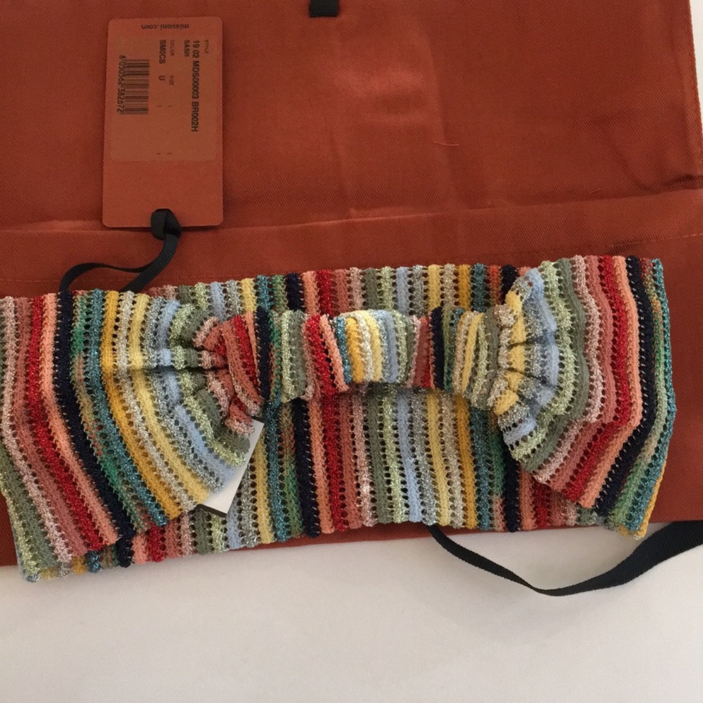 Missoni Metallic Knit Crochet Headband NWT